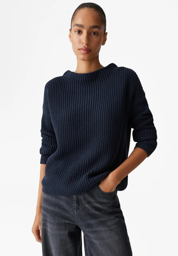 RELAXED FIT O-SHAPE - Strickpullover - coal blue