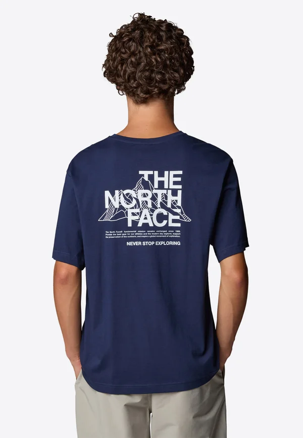 RELAXED MOUNTAIN SKETCH - T-Shirt print - summit navy tnf white