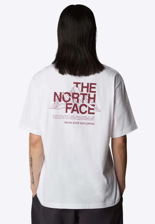 RELAXED MOUNTAIN SKETCH - T-Shirt print - tnf white beetroot
