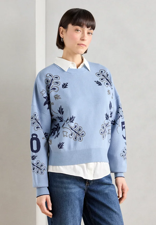 RELAXED PULLOVER - Strickpullover - faded denim