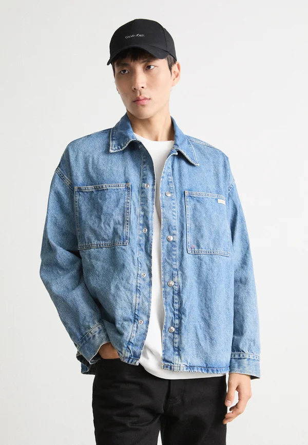 RELAXED SHIRT JACKET - Jeansjacke - denim medium