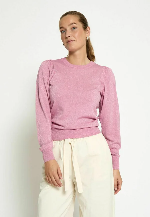 REMI ROUND NECK PUFF - Strickpullover - met moonlite pink metallic