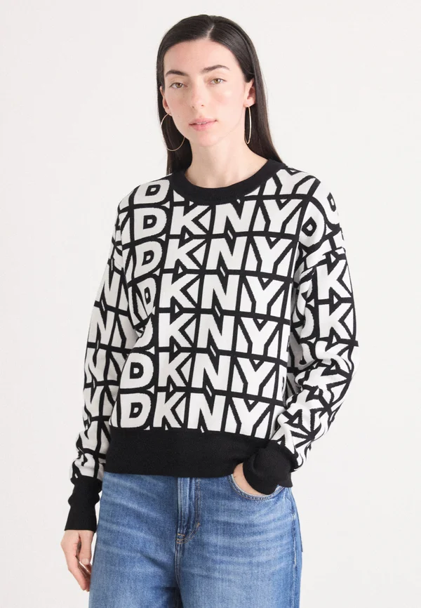 REPEAT LOGO SWEATER - Strickpullover - black/ivory
