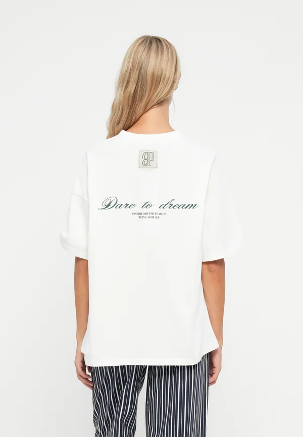 RESA HEAVY OVERSIZED TEE - T-Shirt print - washed warm white