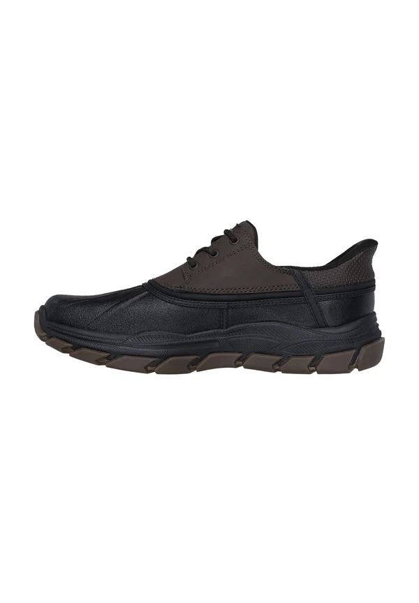 RESPECTED - Sportlicher Schnürer - chocolate leather duraleather black trim
