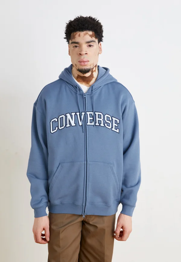 RETRO FULL ZIP HOODIE - Sweatjacke - lakeside blue