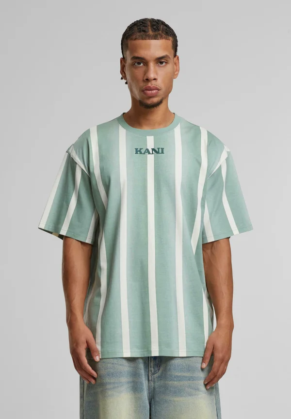 RETRO GRADIENT STRIPES - T-Shirt print - green