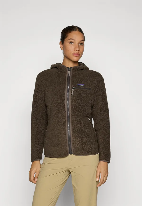 RETRO HOODY - Fleecejacke - otter brown