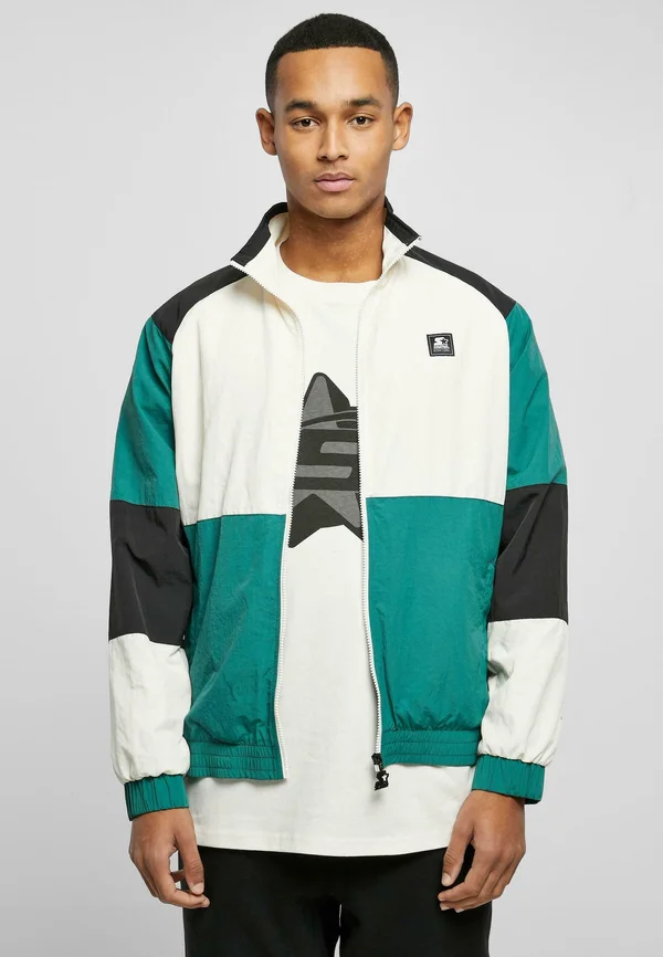 RETRO  - Leichte Jacke - palewhite darkfreshgreen black