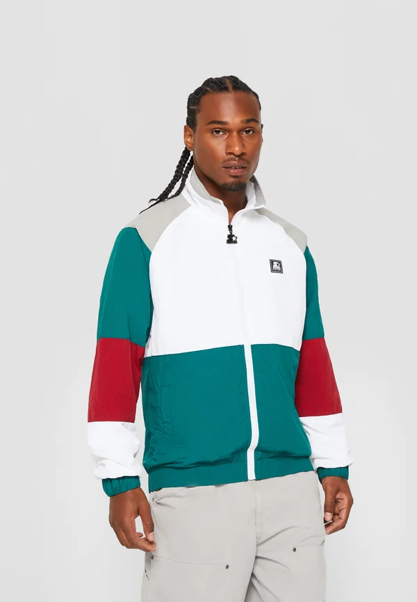 RETRO  - Leichte Jacke - retro grn/wht/brick rd/gry