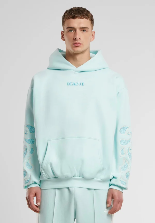 RETRO PAISLEY - Kapuzenpullover - turquoise