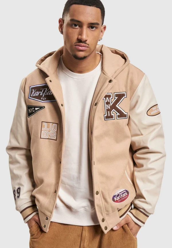 RETRO PATCH HOODED BLOCKCOLLEGE - Übergangsjacke - sand offwhite