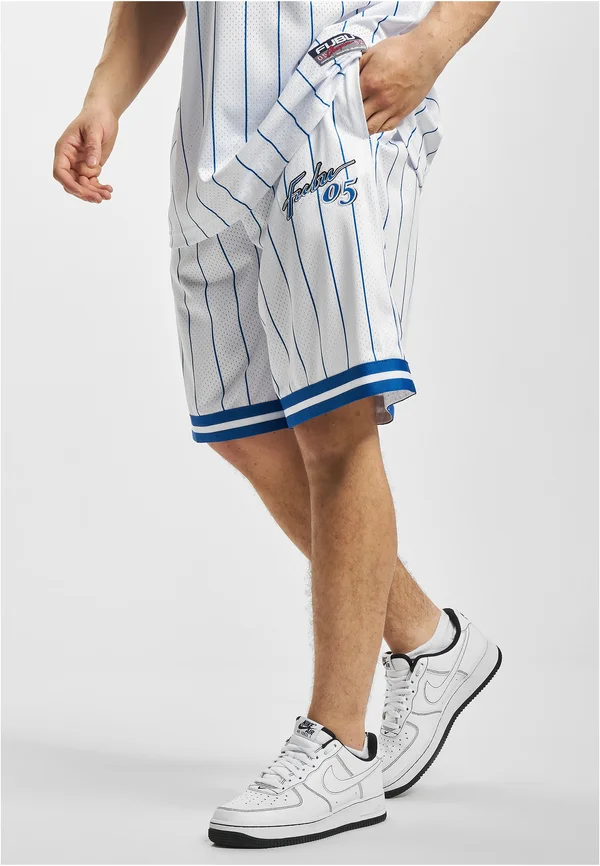 RETRO PINSTRIPE - Shorts - white blue