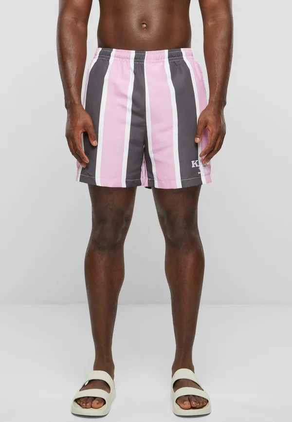RETRO STRIPED - Badeshorts - rose grey white