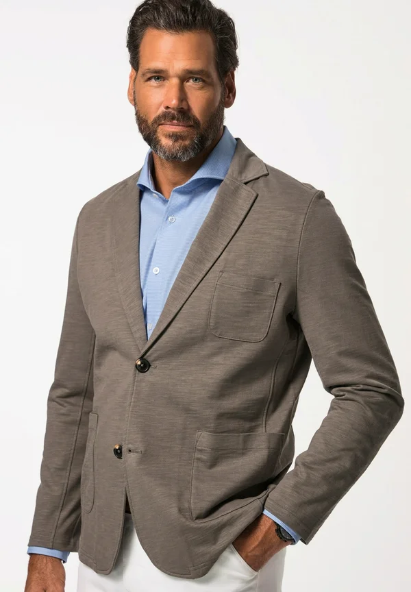 REVERS AUFGESETZTE TASCHEN - Sakko - ash brown