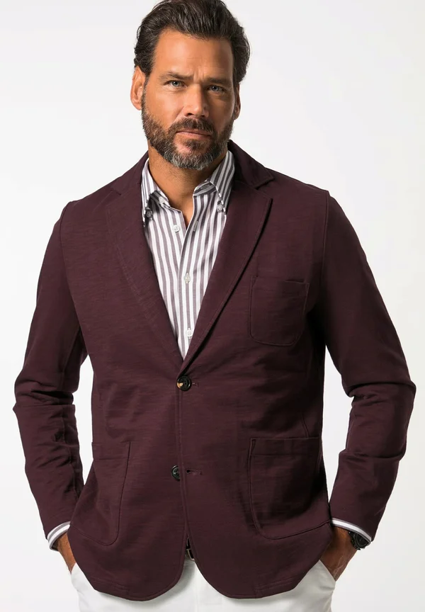 REVERS AUFGESETZTE TASCHEN - Sakko - aubergine