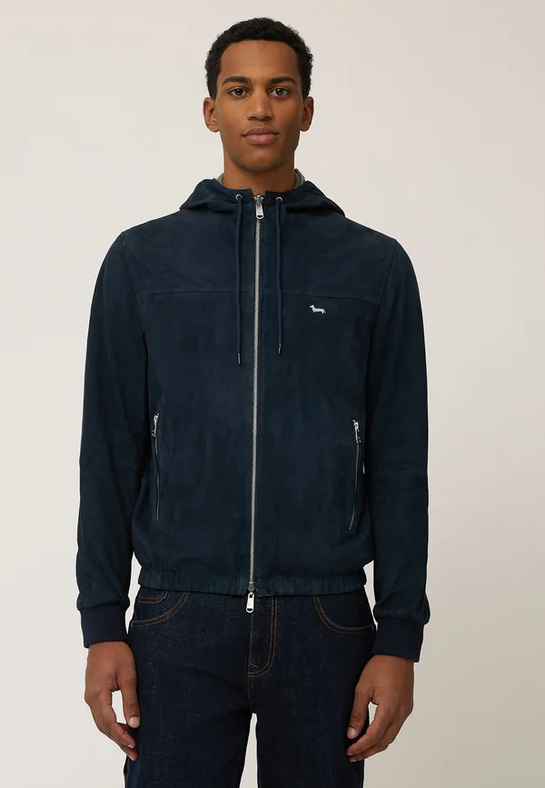 REVERSIBILE - Lederjacke - blu scuro