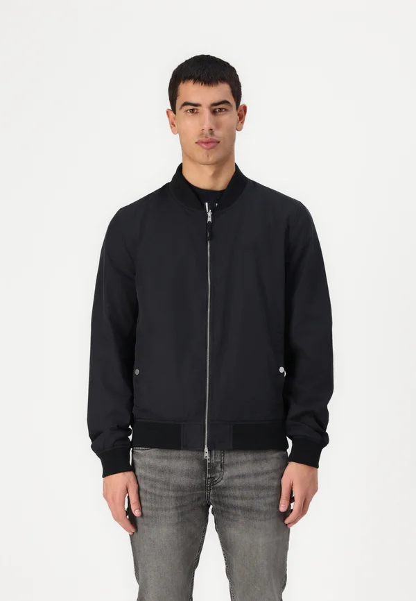 REVERSIBLE BASSETT - Bomberjacke - black/ gravestone grey