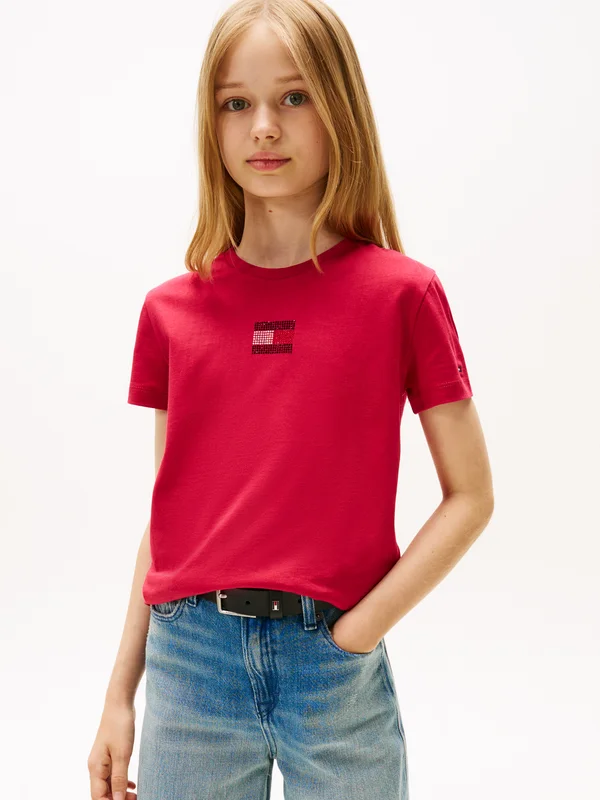 RHINE STONE FLAG - T-Shirt basic - ruby rhubarb