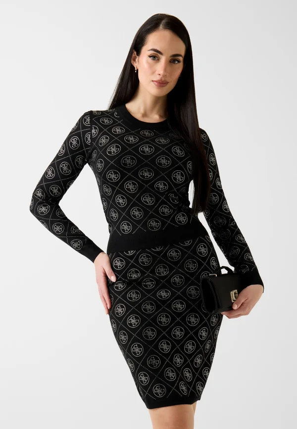 RHINESTONES - Strickpullover - schwarz multicolor