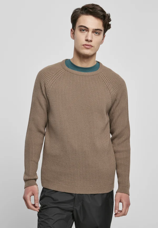 RIBBED RAGLAN SWEATER - Strickpullover - darkkhaki