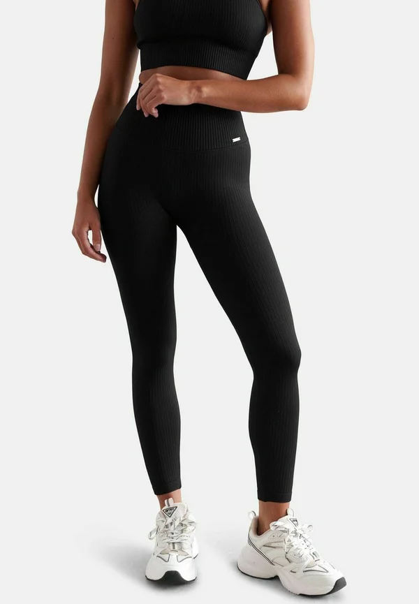 RIBBED SEAMLESS PETITE - Tights - black