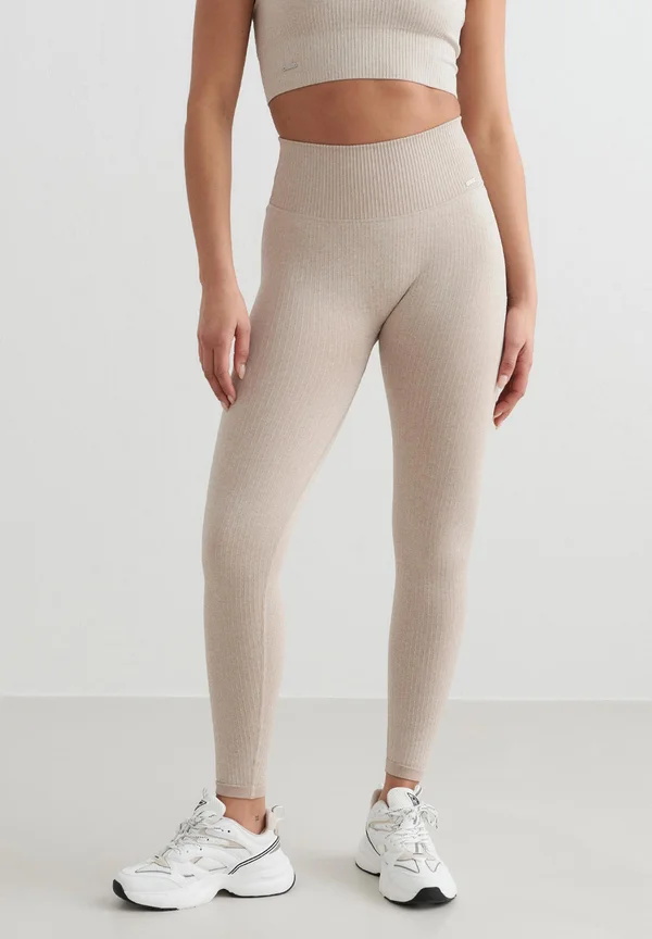 RIBBED SEAMLESS - Tights - beige