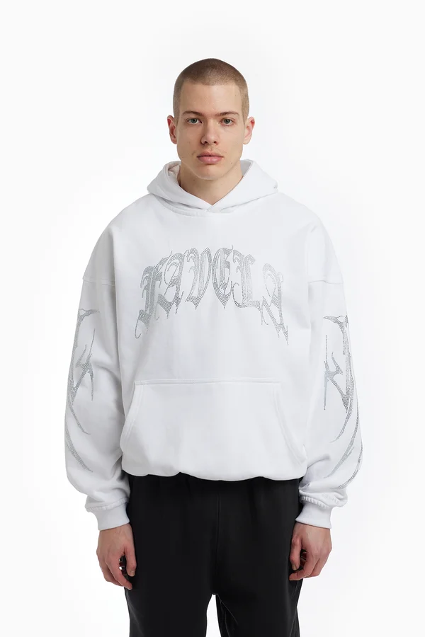 RIBCAGE UNISEX - Sweatshirt - rhinestone white