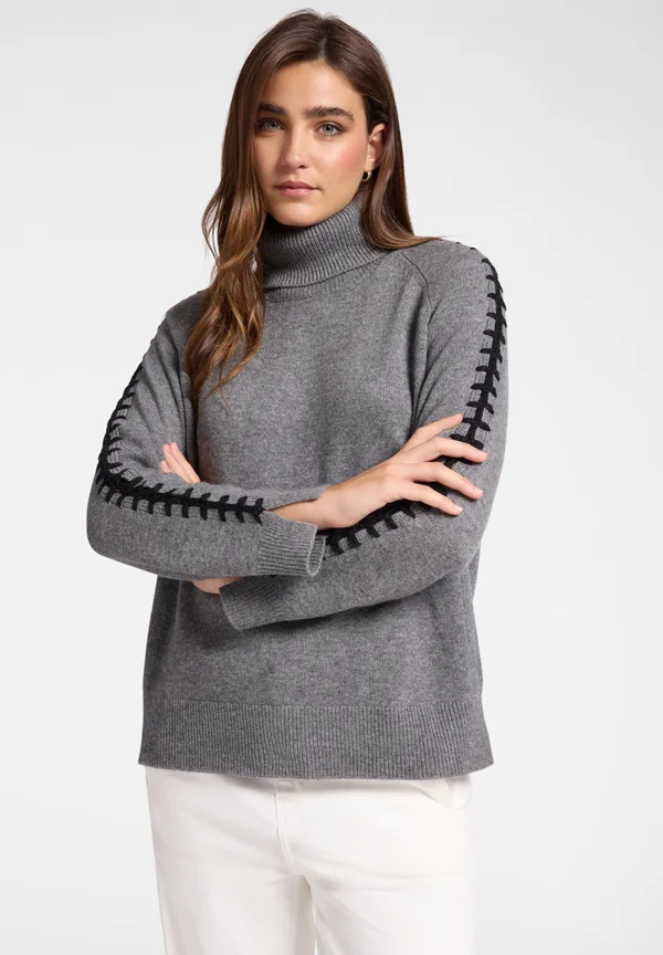 RICAMATA A MANO - Strickpullover - grigio
