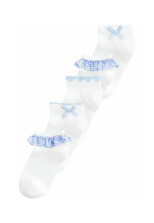 RICH 5 PACK - Füßlinge - white with blue gingham ruffle