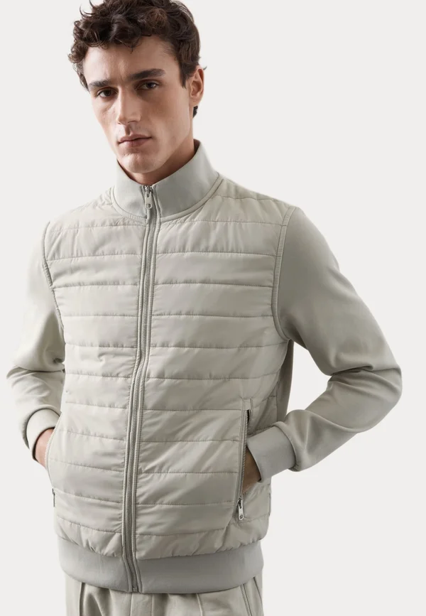 RICH QUILTED  - Sweatjacke - stone