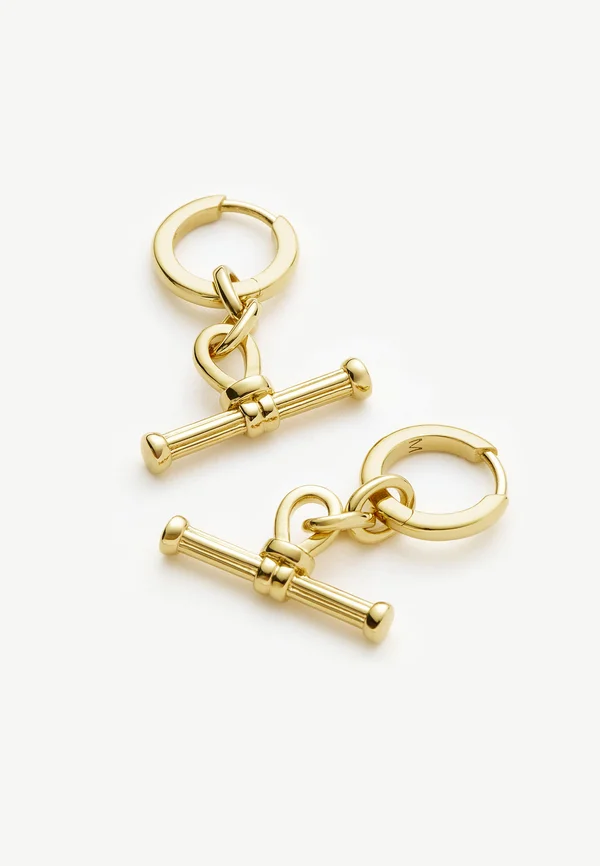 RIDGE T-BAR DROP HOOP - Ohrringe - gold-coloured