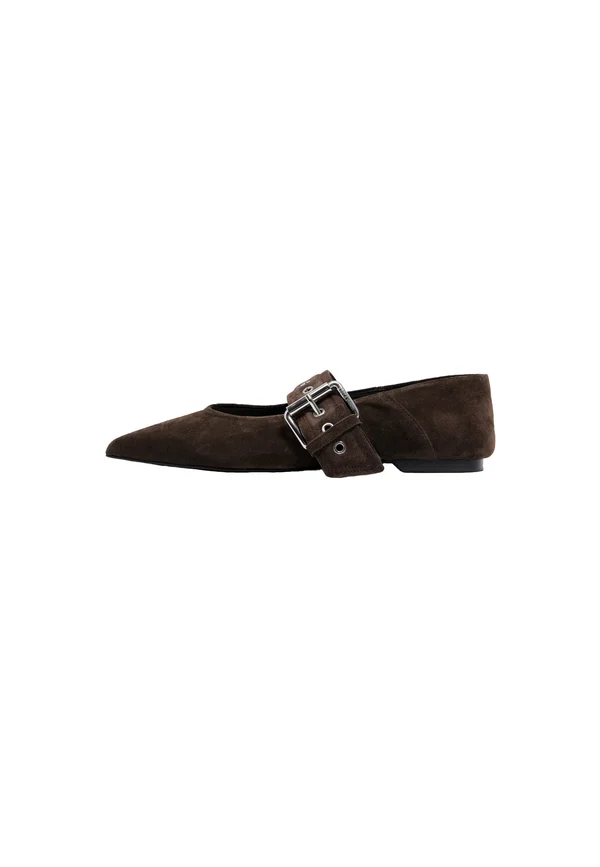 Riemchenballerina - marron oscuro