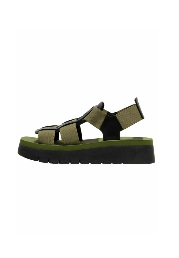 Riemensandalette - black army green army green 001