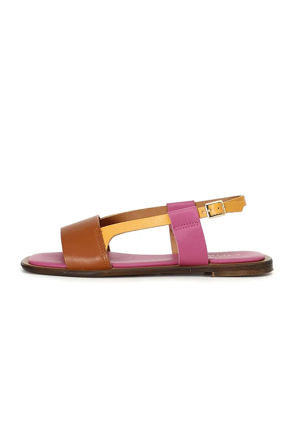 Riemensandalette - brown leather multicolor