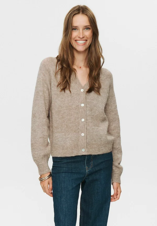 RIETTE V-NECK - Strickjacke - taupe gray