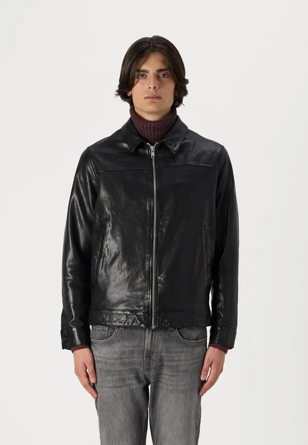 RIKKA - Lederjacke - black