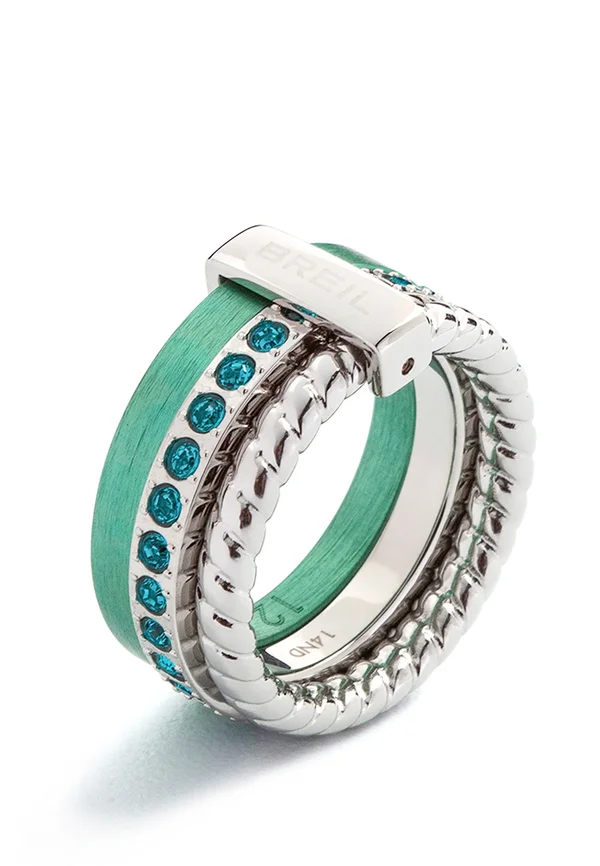 Ring - steel - green