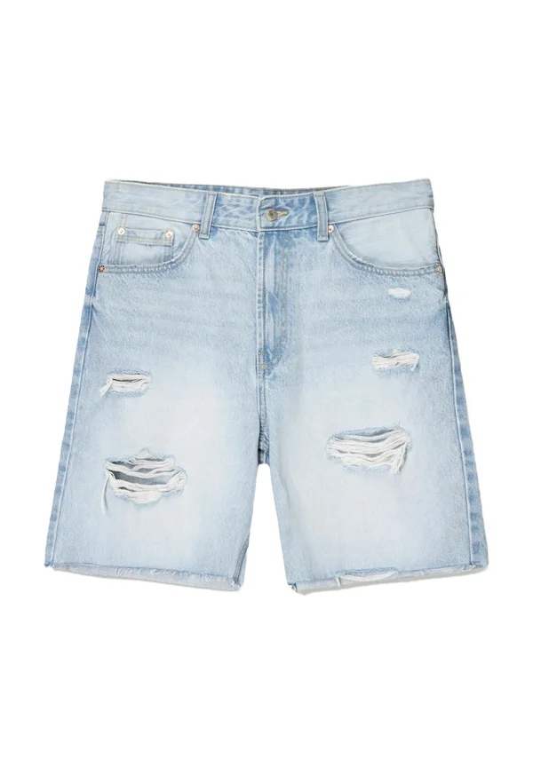 RIPPED - BERMUDA - Jeans Shorts - light blue