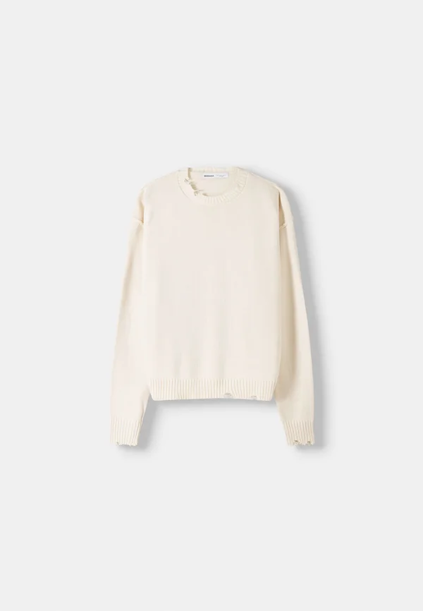 RIPPED - Strickpullover - white