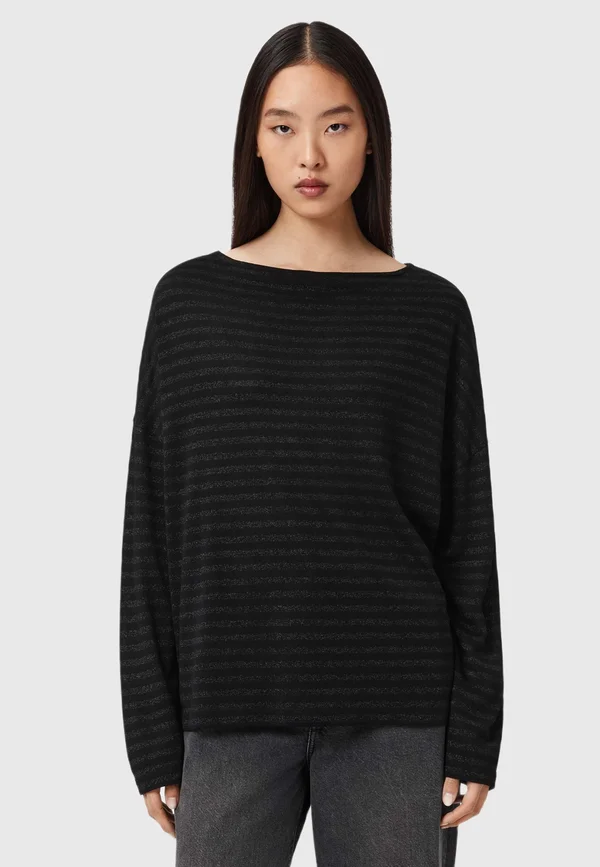 RITA STRIPE - Strickpullover - black