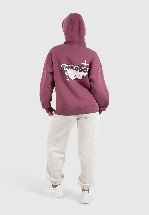 RIVA PRINT HOODIE - Kapuzenpullover - dunkel rosa