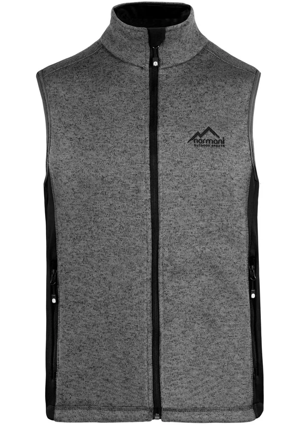 ÄRMELLOSE OUTDOOR STRICK-FLEECEWESTE MIT SEITENTASCHEN - Weste - grau