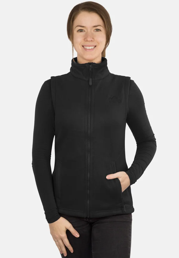 Ärmellose weste mit Seitentasche und Stehkragen Winterweste Bodywarmer - Weste - schwarz