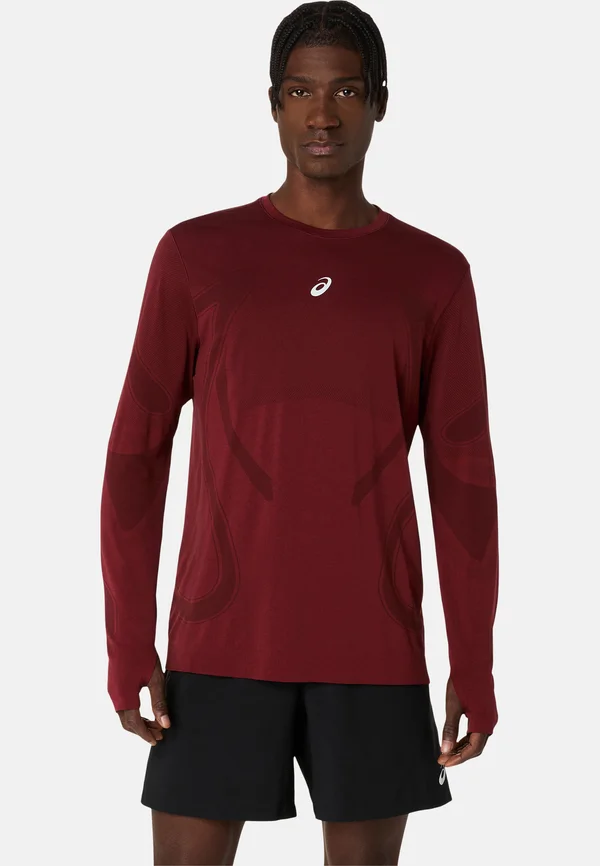 ROAD SEAMLESS LS - Sport T-Shirt - dark red planet