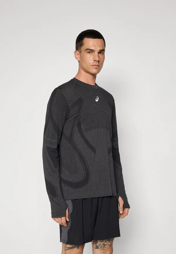 ROAD SEAMLESS TOP - Langarmshirt - performance black