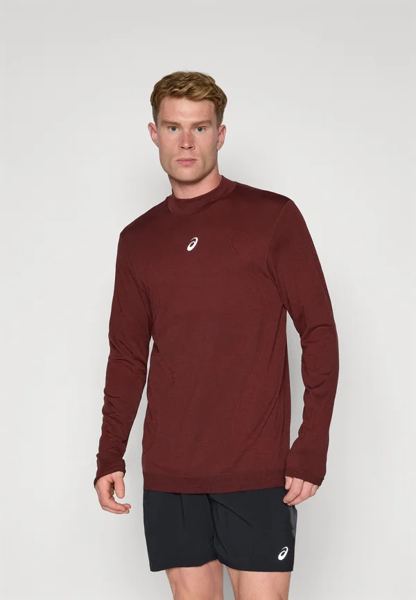 ROAD WINTER SEAMLESS TOP - Langarmshirt - dark red planet