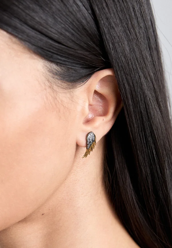 ROCK FEATHER EARRING - Ohrringe - matt gold-coloured