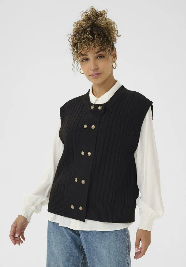 ROKA SLIPOVER - Strickjacke - pitch black