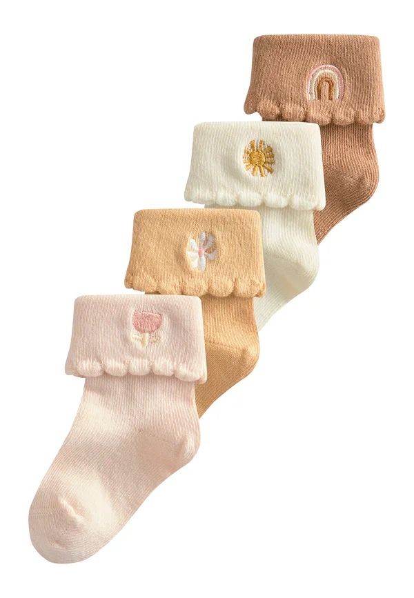 ROLL 5 PACK - Socken - tan brown embroidered